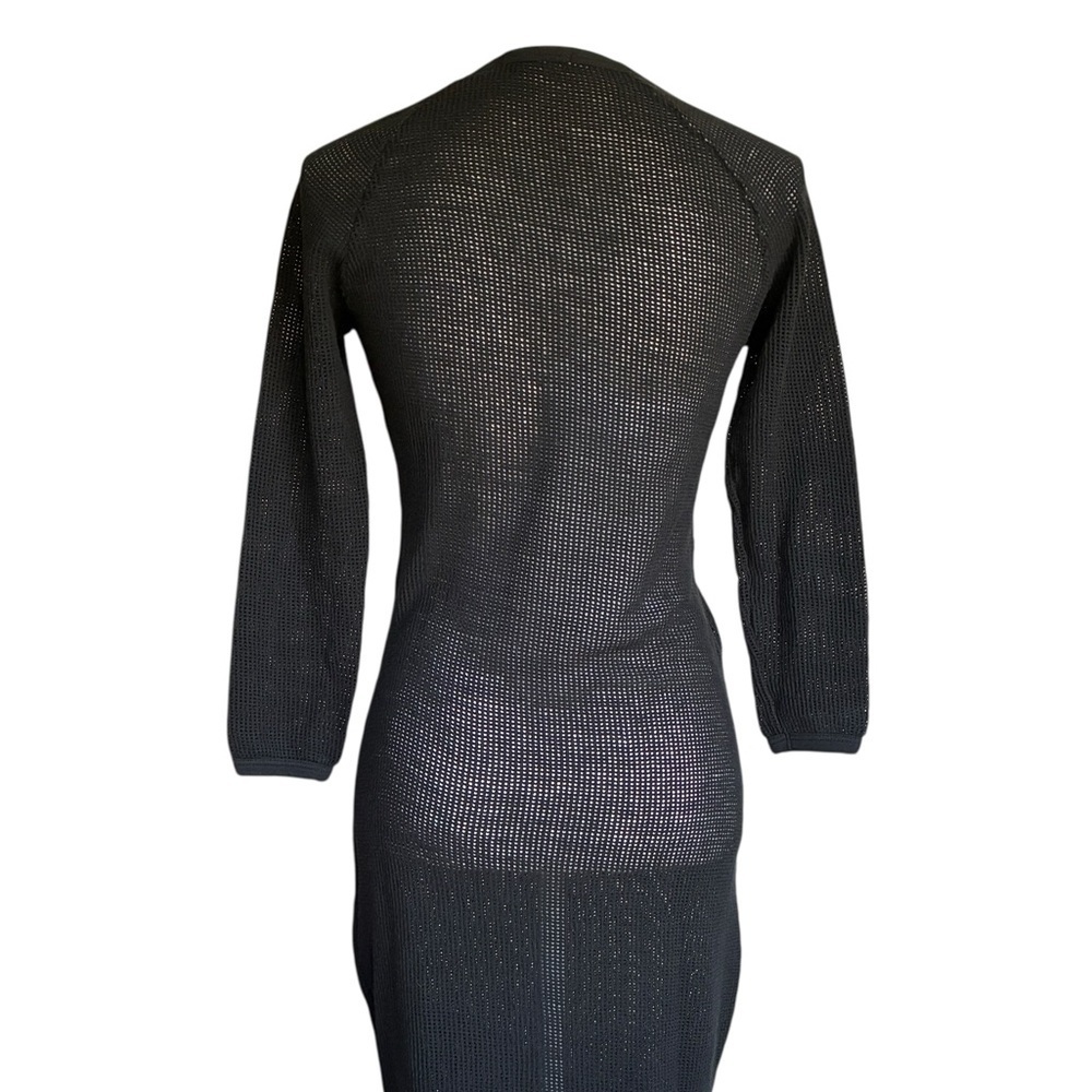 James Perse Cotton Sheer Black Knit Dress Small - Picture 6 of 11